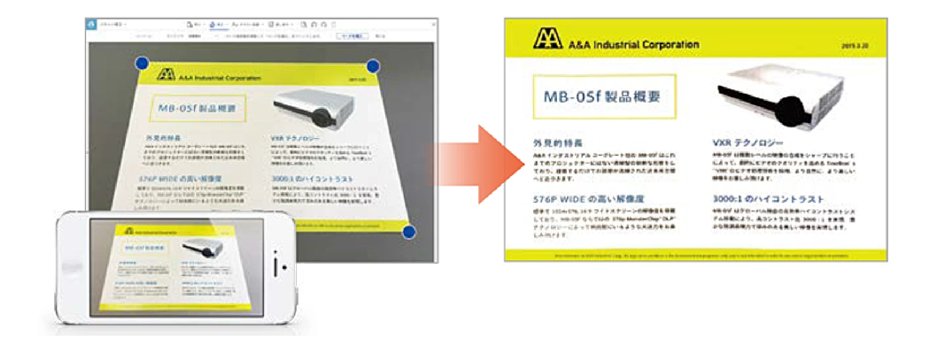 デバイスのカメラからPDFを作成