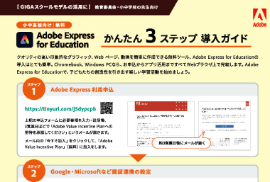 【教育委員会・小中学校の先生向け】Adobe Express かんたん3ステップ導入ガイド